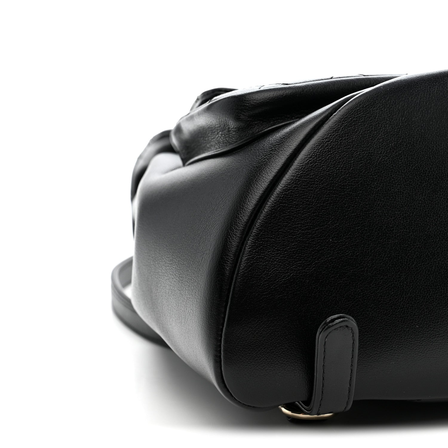 Calfskin Quilted Large Duma Pockets Drawstring Backpack Black