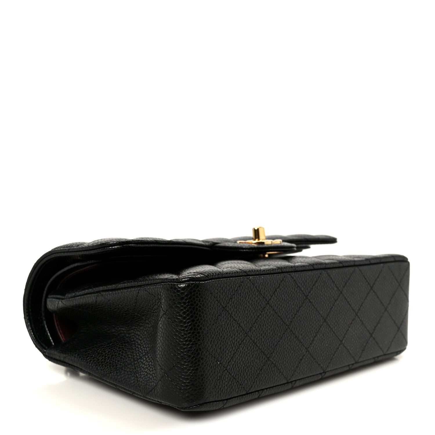 Caviar Quilted Small Double Flap Black