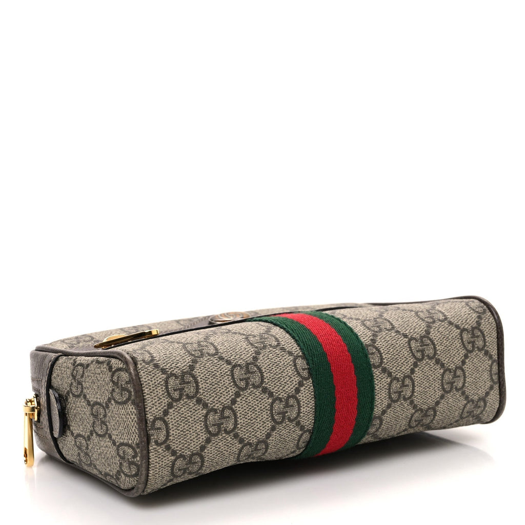GG Supreme Monogram Web Small Ophidia Belt Bag 85 34 Dark Brown