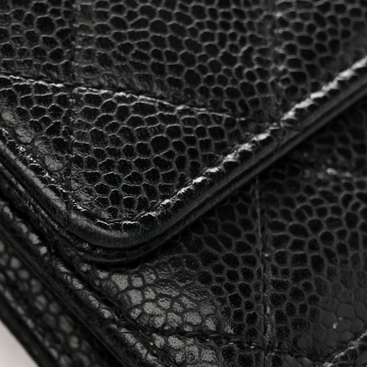 Caviar Quilted Wallet On Chain WOC Black