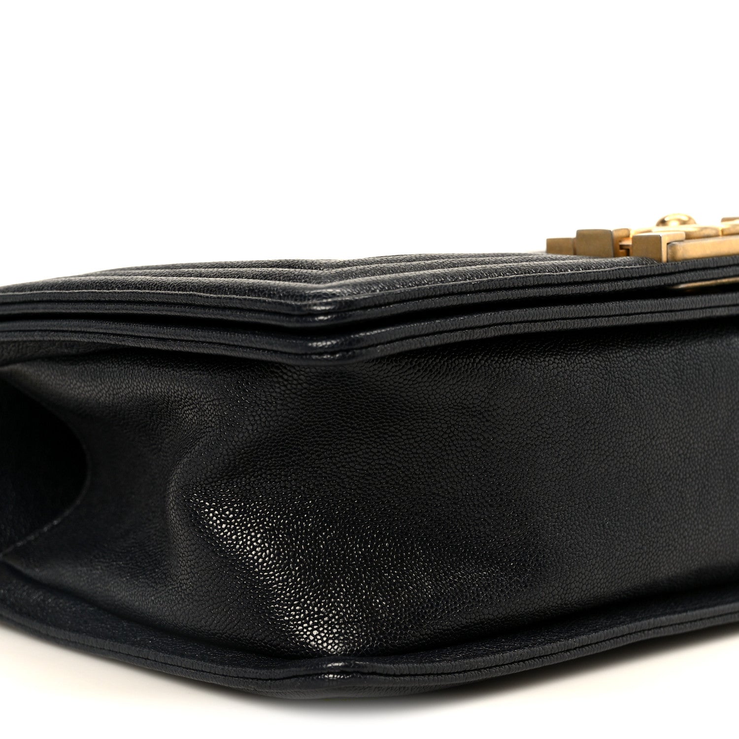 Caviar Quilted Medium Boy Flap Navy