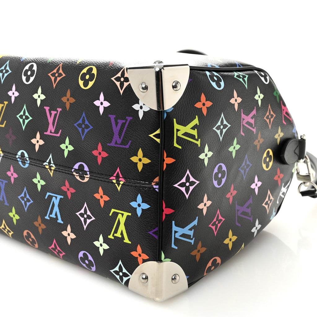 LV X TM Monogram Multicolor Speedy Soft 30 Black
