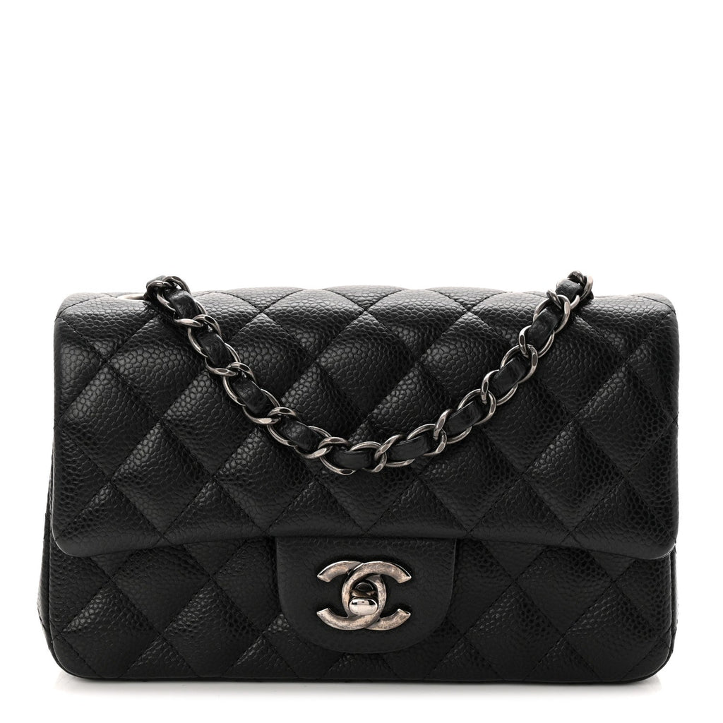 Caviar Quilted Mini Rectangular Flap Black
