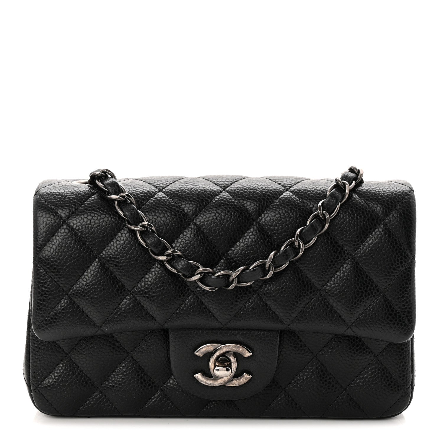 Caviar Quilted Mini Rectangular Flap Black