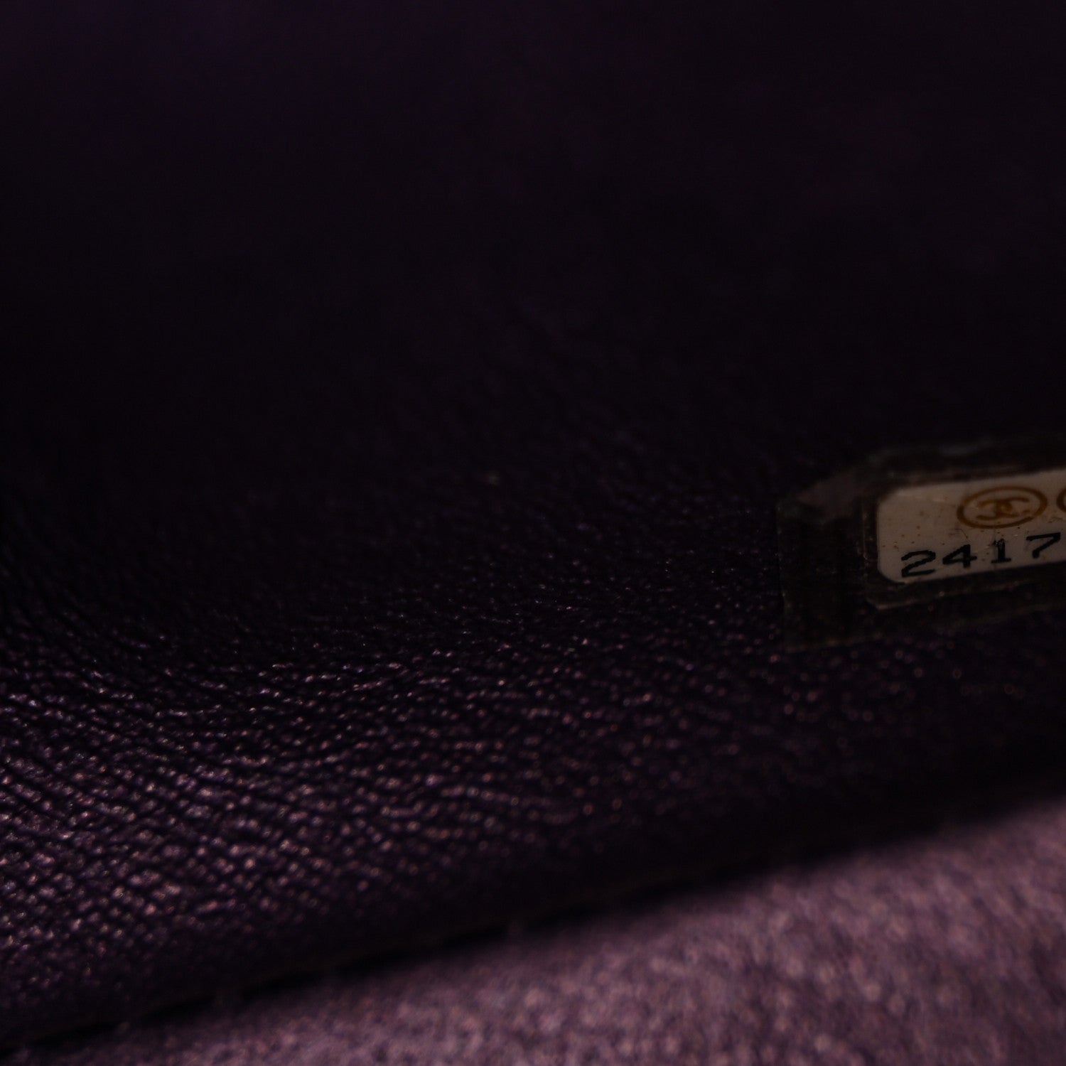 Iridescent Lambskin Quilted Mini Square Flap Dark Purple