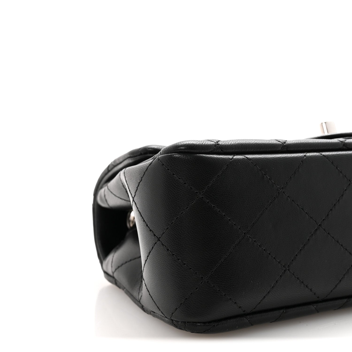Lambskin Quilted Mini Rectangular Flap Black