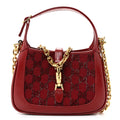Calfskin Beaded Embroidery GG Monogram Mini Jackie 1961 Cherry Red