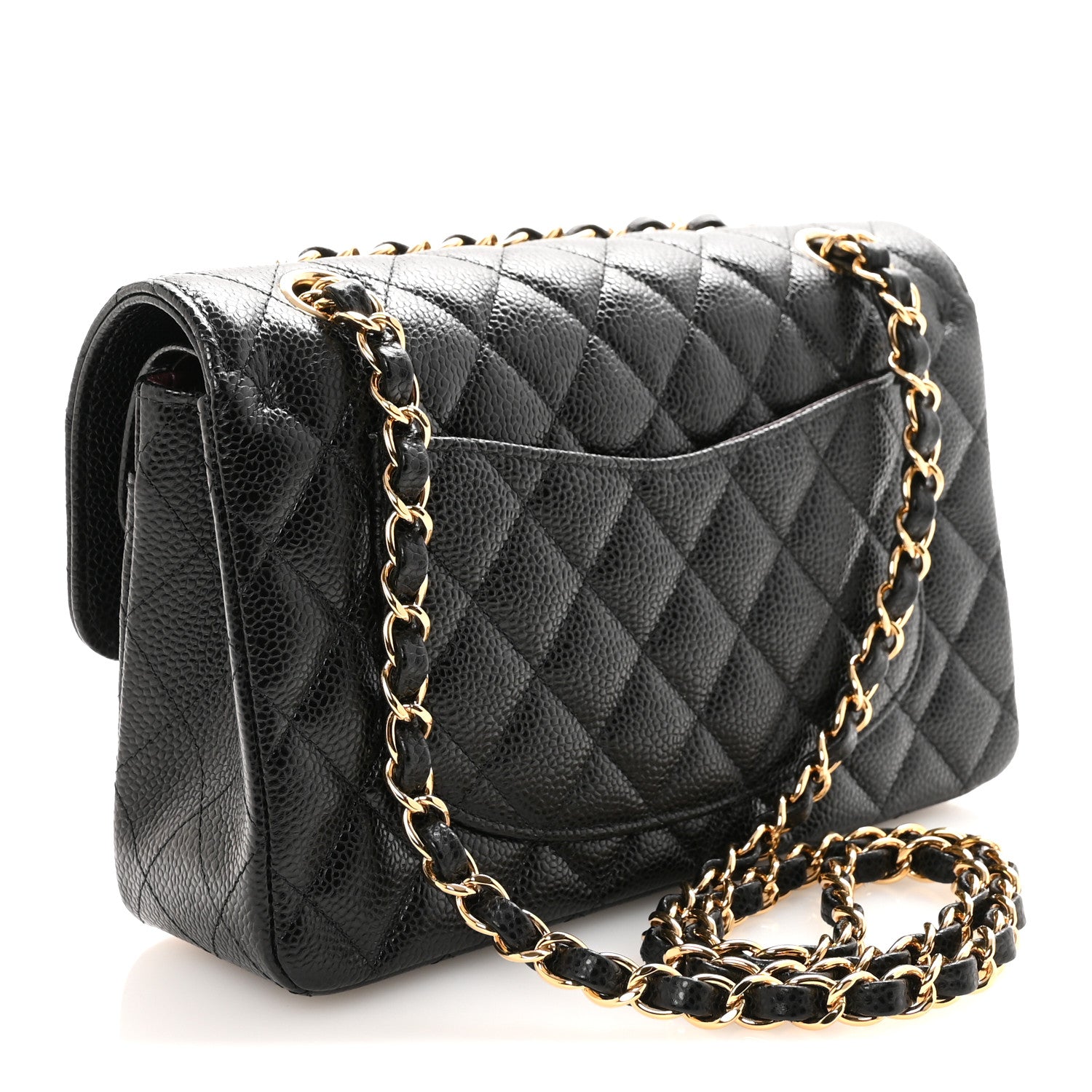 Caviar Quilted Small Double Flap Black