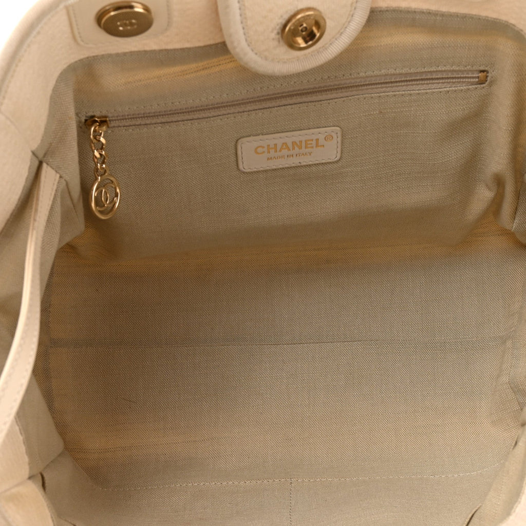 Mixed Fibers Small Deauville Tote White