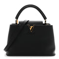 Taurillon Capucines MM Black Fuchsia