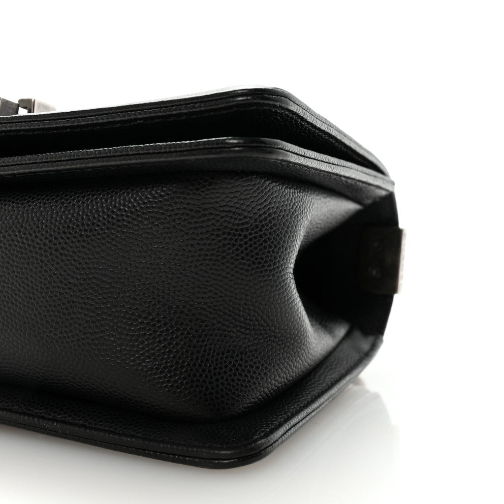 Caviar Quilted Small Boy Flap Black