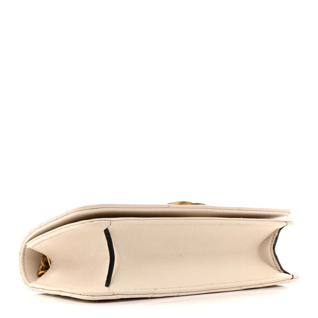 Calfskin Matelasse GG Marmont Mini Bag White