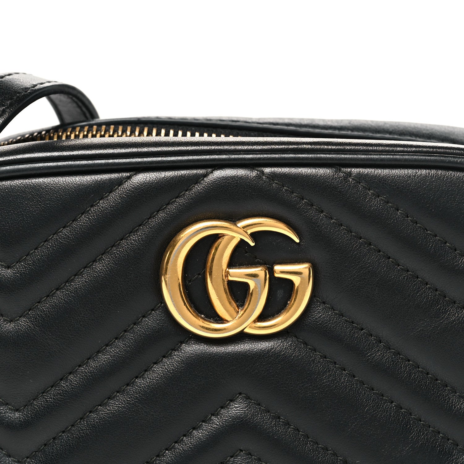 Calfskin Matelasse Mini GG Marmont Chain Shoulder Bag Black