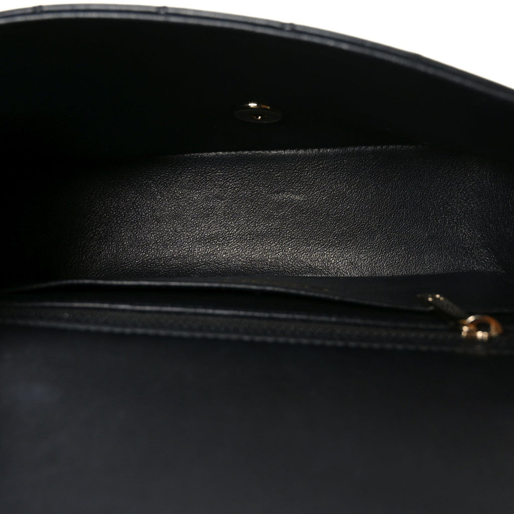 Lambskin Quilted Mini Rectangular Flap Black