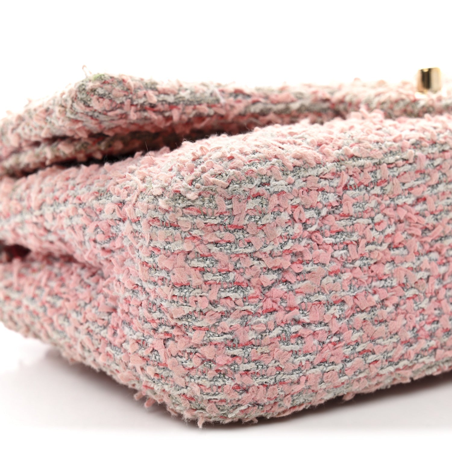 Tweed Medium Double Flap Pink