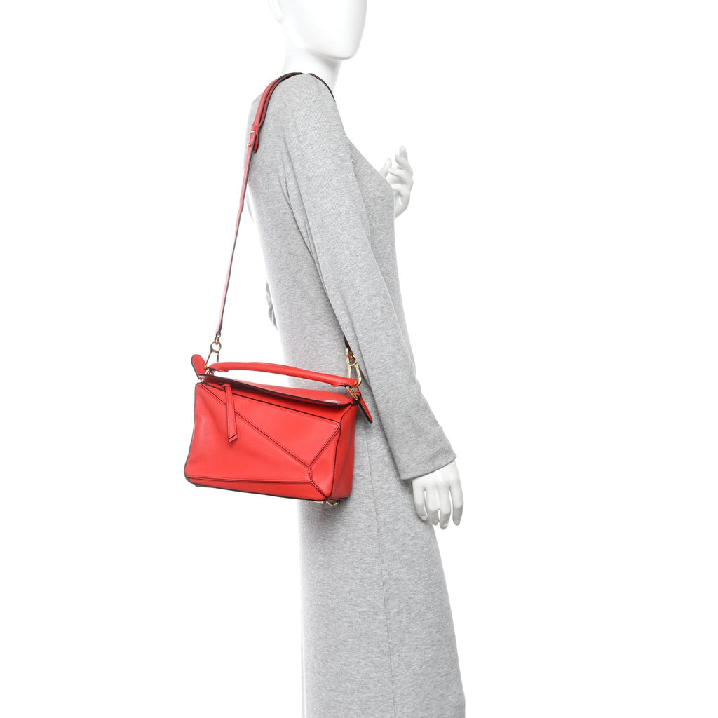 Calfskin Small Puzzle Bag Scarlet