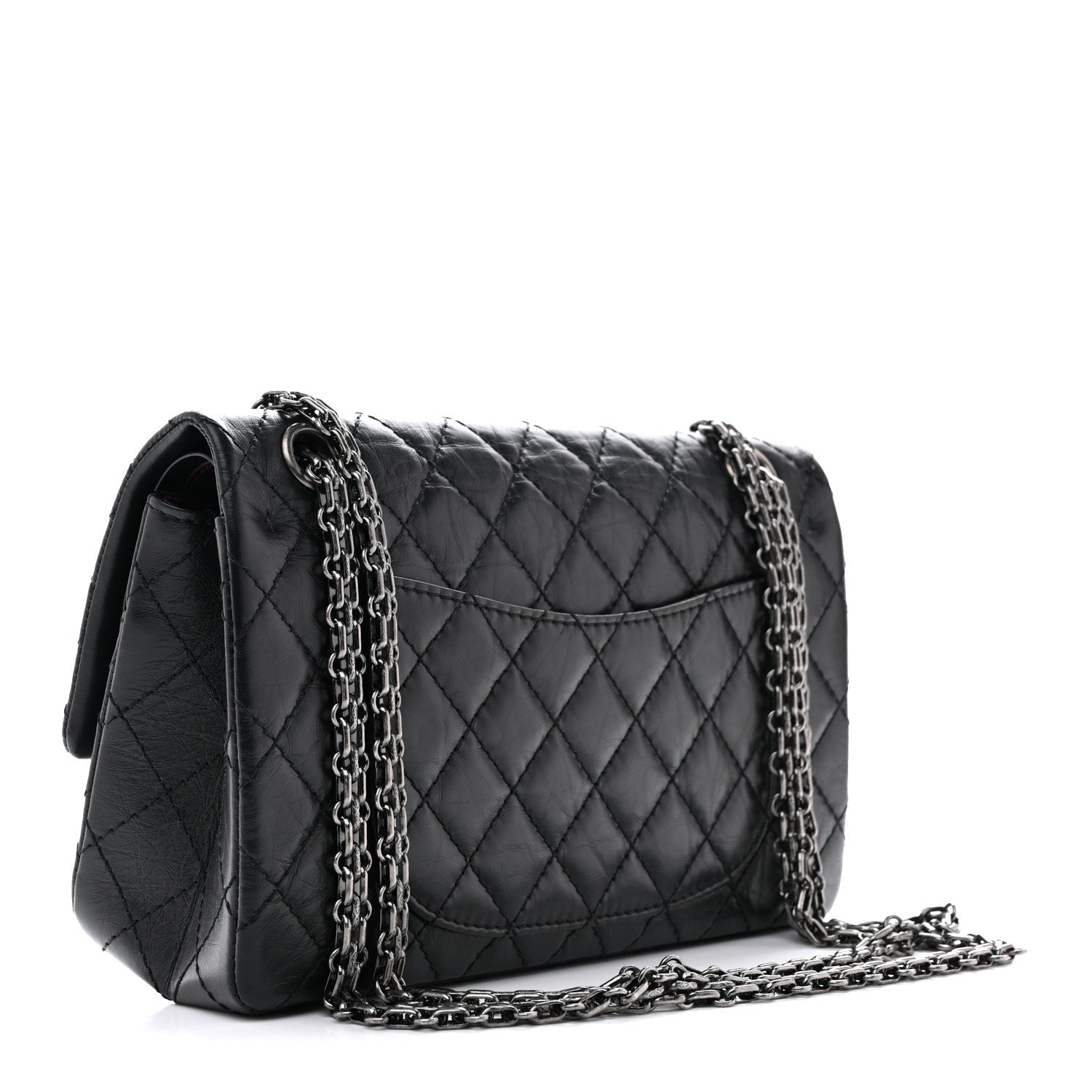 Aged Calfskin Quilted 2.55 Reissue 225 Flap Black