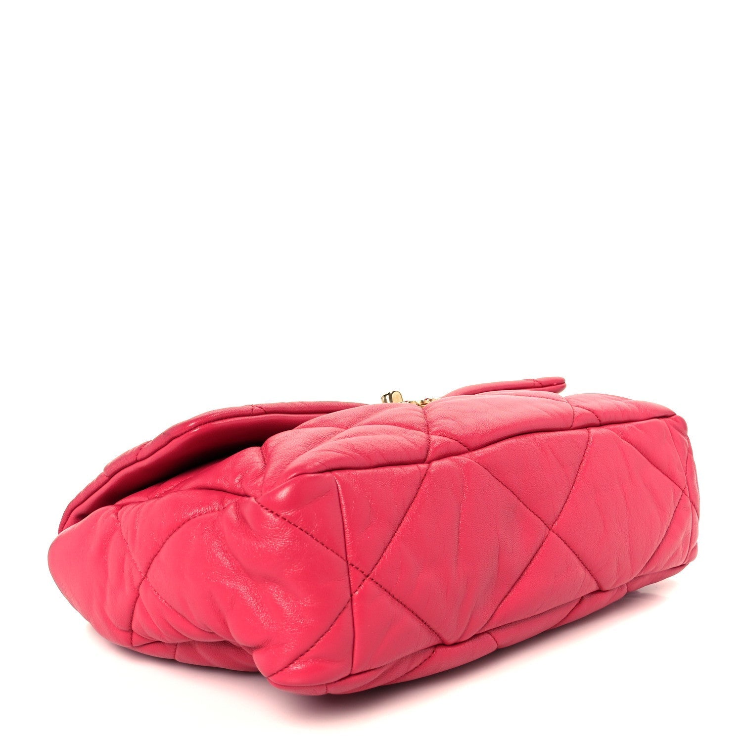 Goatskin Quilted Large Chanel 19 Flap Dark Pink