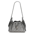 Metallic Caviar Quilted Mini Chanel 25 Handbag Anthracite