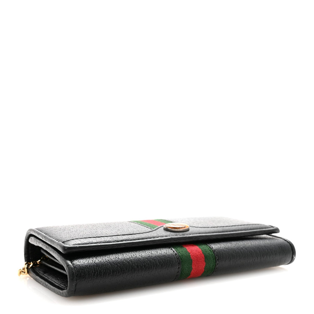 Dollar Calfskin Web Ophidia Wallet On Chain Black