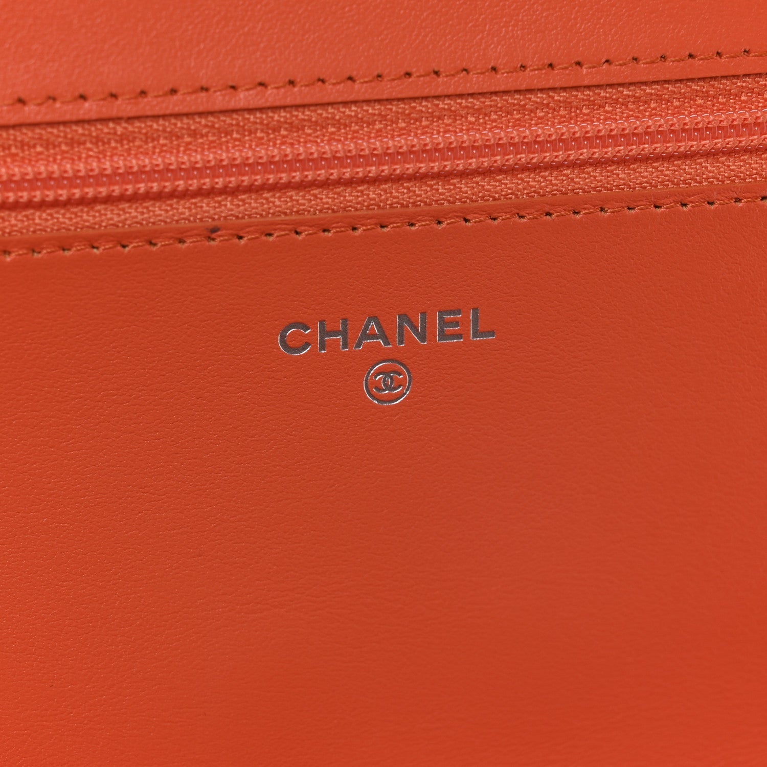 Caviar Quilted Boy Wallet On Chain WOC Orange