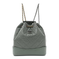 Aged Calfskin Quilted Small Gabrielle Backpack Green