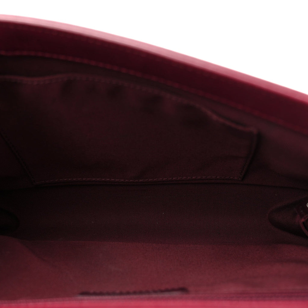 Calfskin Quilted Double Stitch New Medium Boy Flap Burgundy