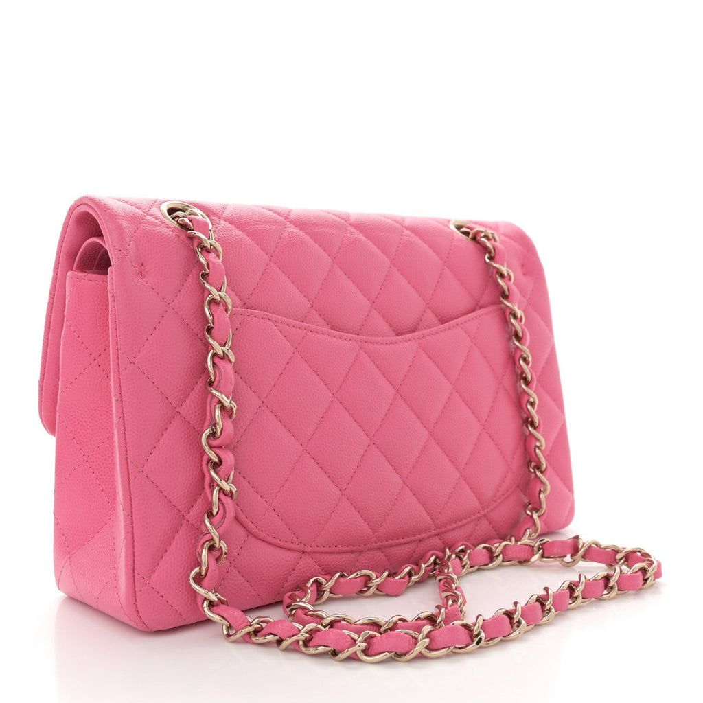 Caviar Quilted Small Double Flap Pink
