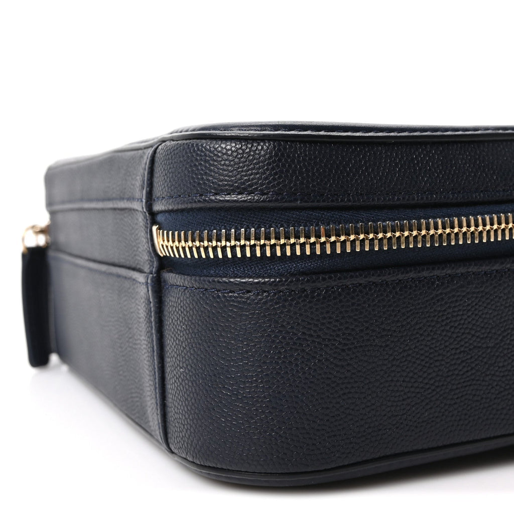 Caviar Quilted Medium CC Filigree Vanity Case Navy
