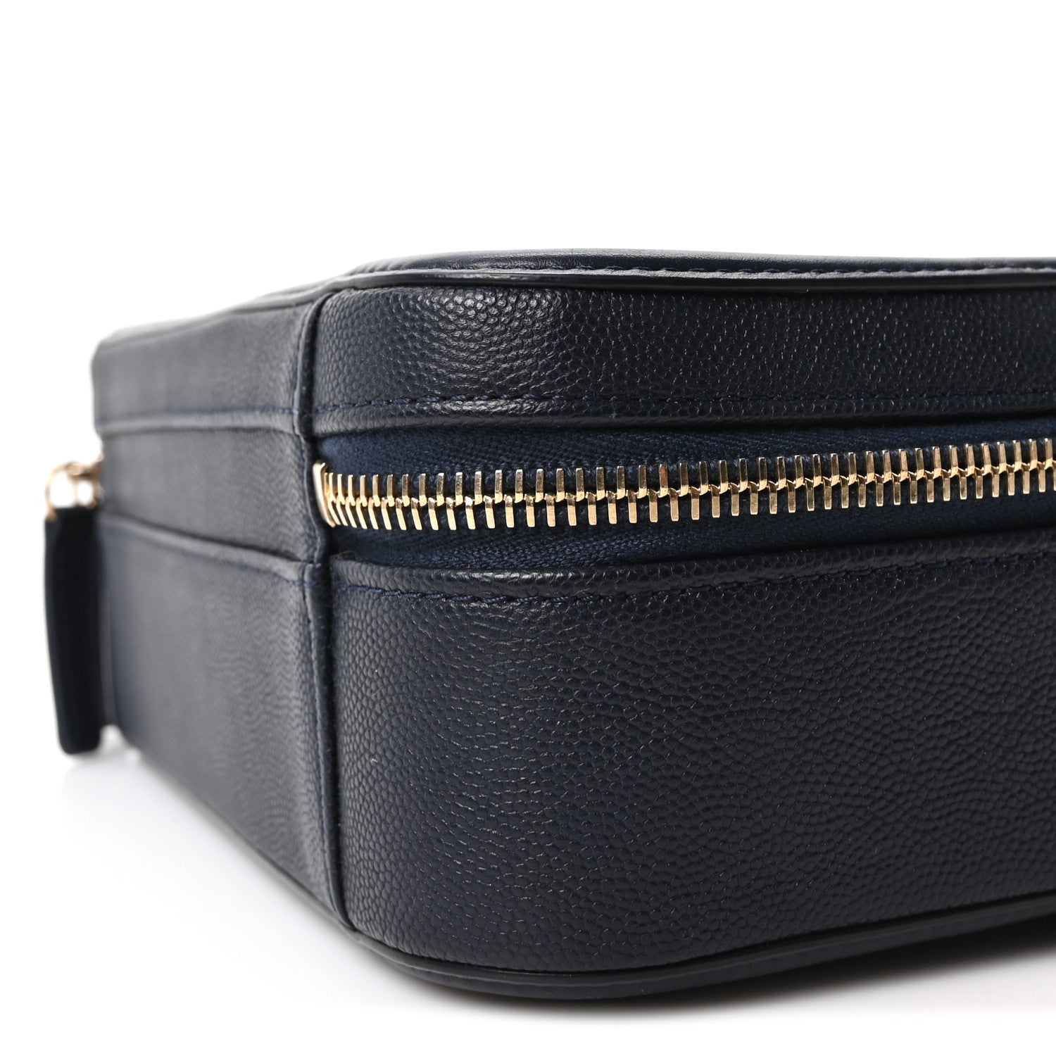 Caviar Quilted Medium CC Filigree Vanity Case Navy