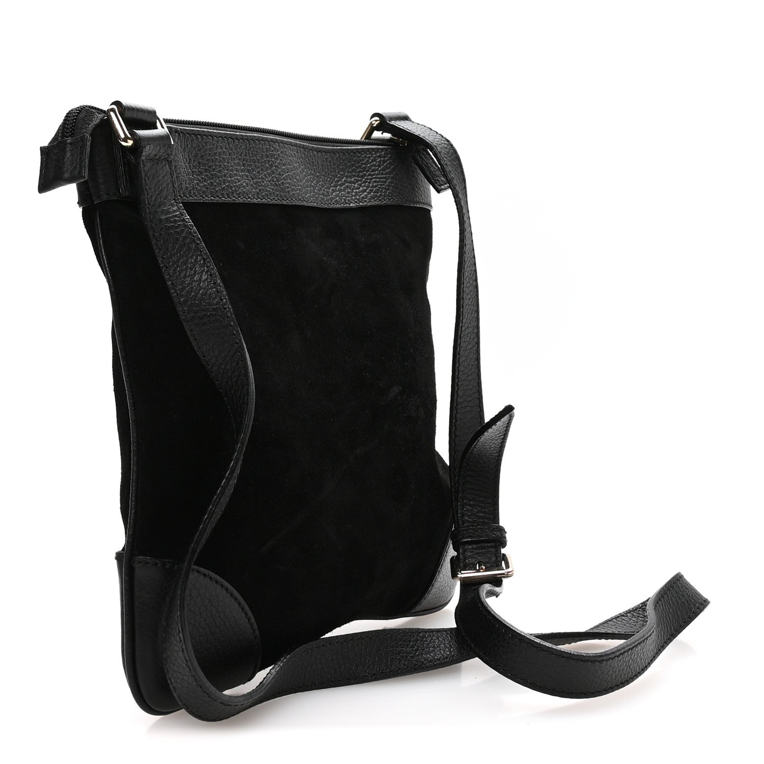 Guccissima Suede Crossbody Bag Black