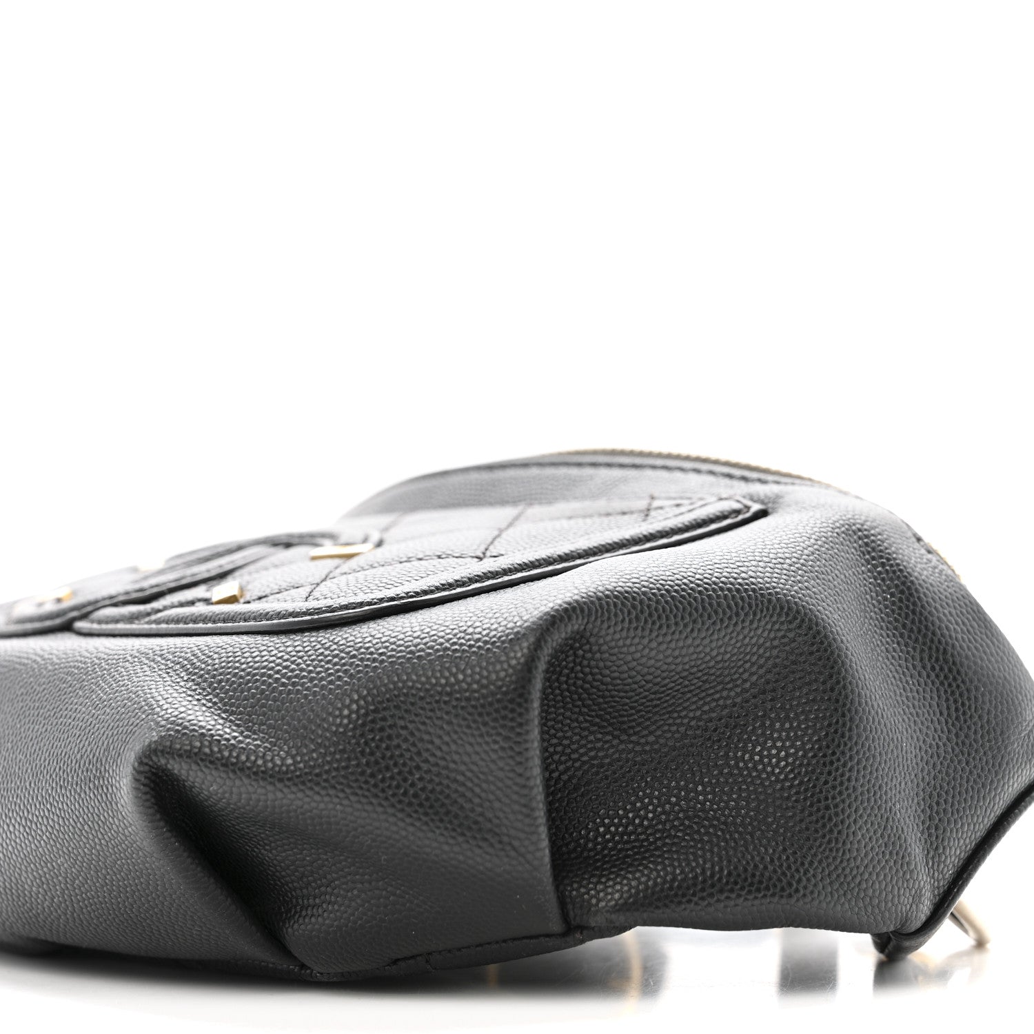 Caviar Quilted Filigree Waist Bag Black