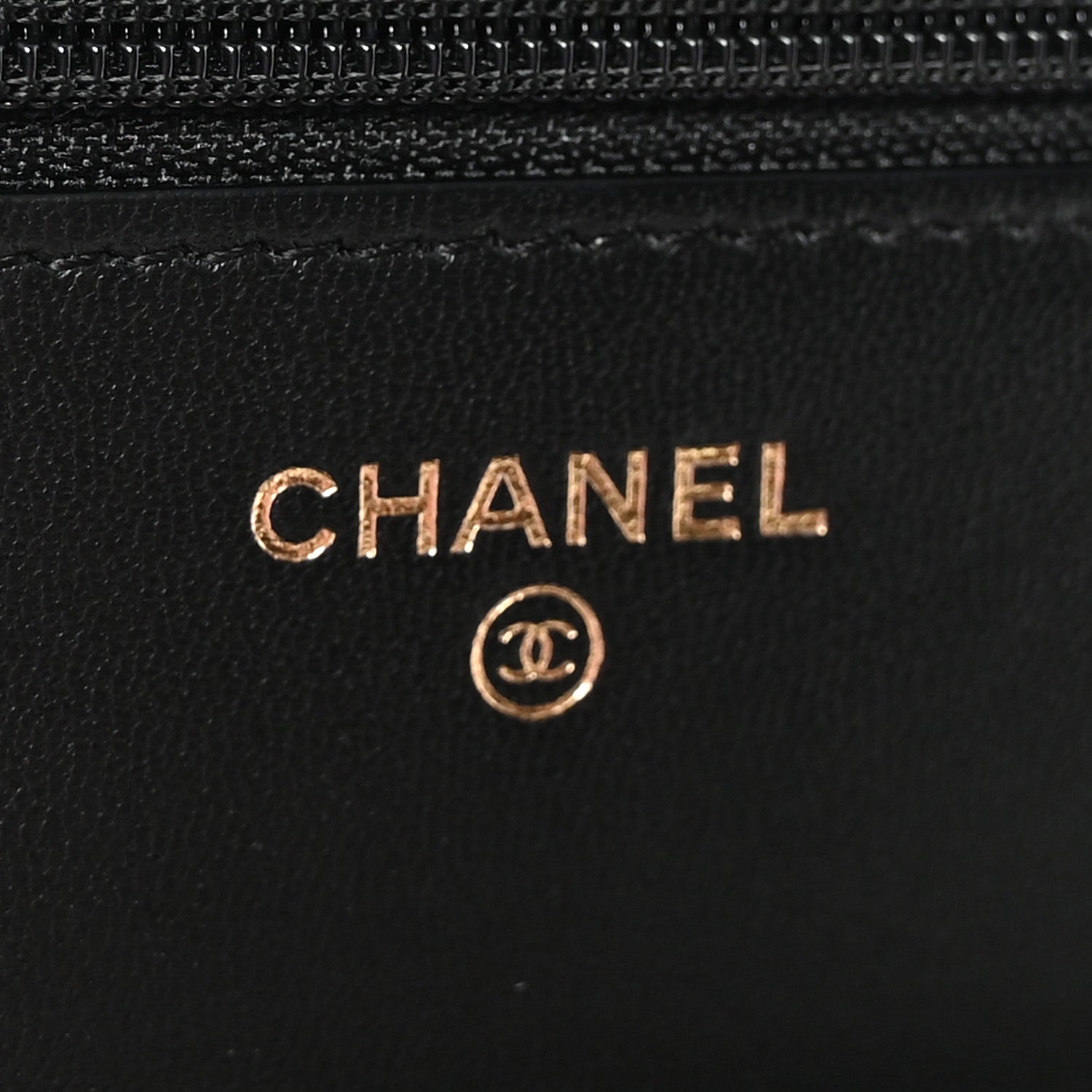 Lambskin Quilted Pearl Crown Wallet On Chain WOC Black