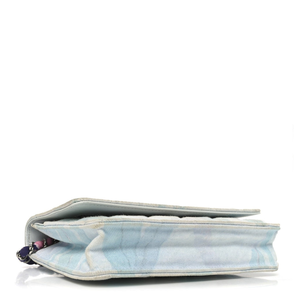 Canvas Quilted Jungle Jeans Wallet on Chain WOC Multicolor