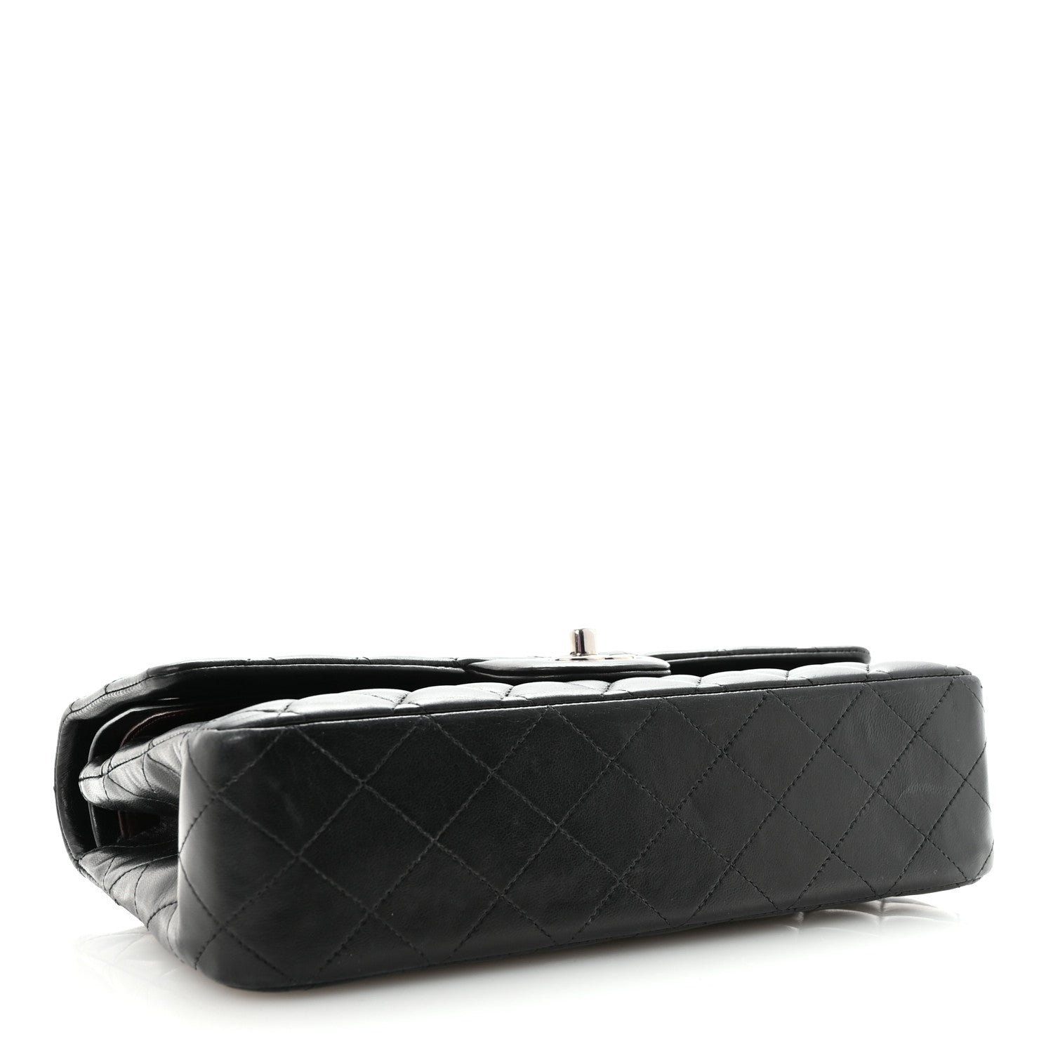 Lambskin Quilted Medium Double Flap Black