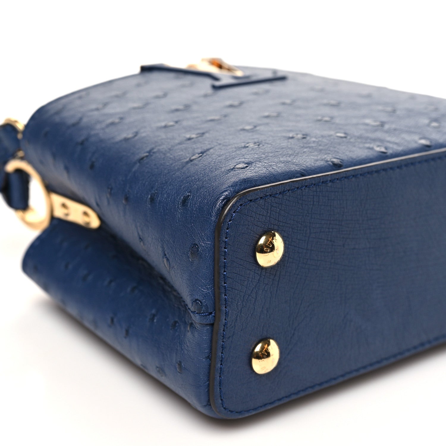 Ostrich Capucines Mini Indigo