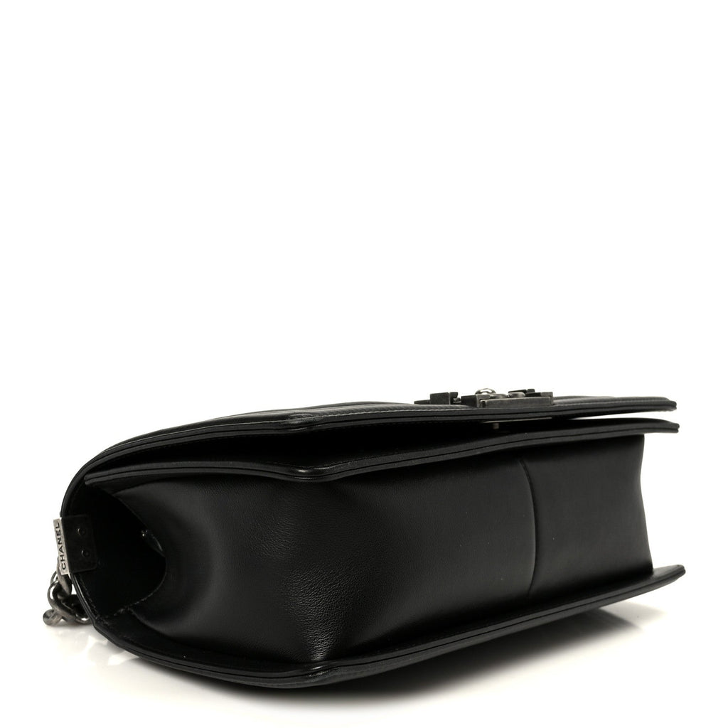 Calfskin Quilted Medium Boy Flap Black