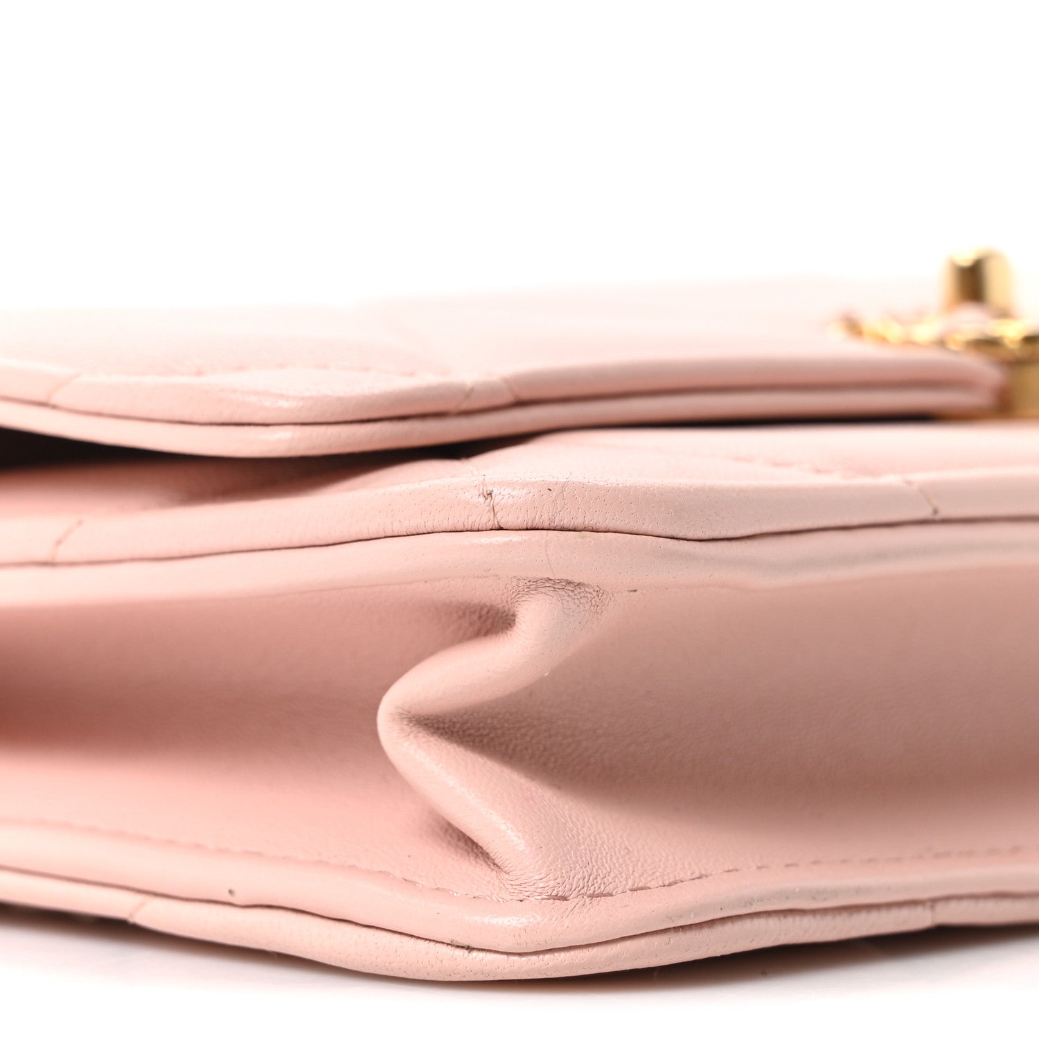 Lambskin Quilted Chanel 19 Wallet On Chain WOC Light Pink