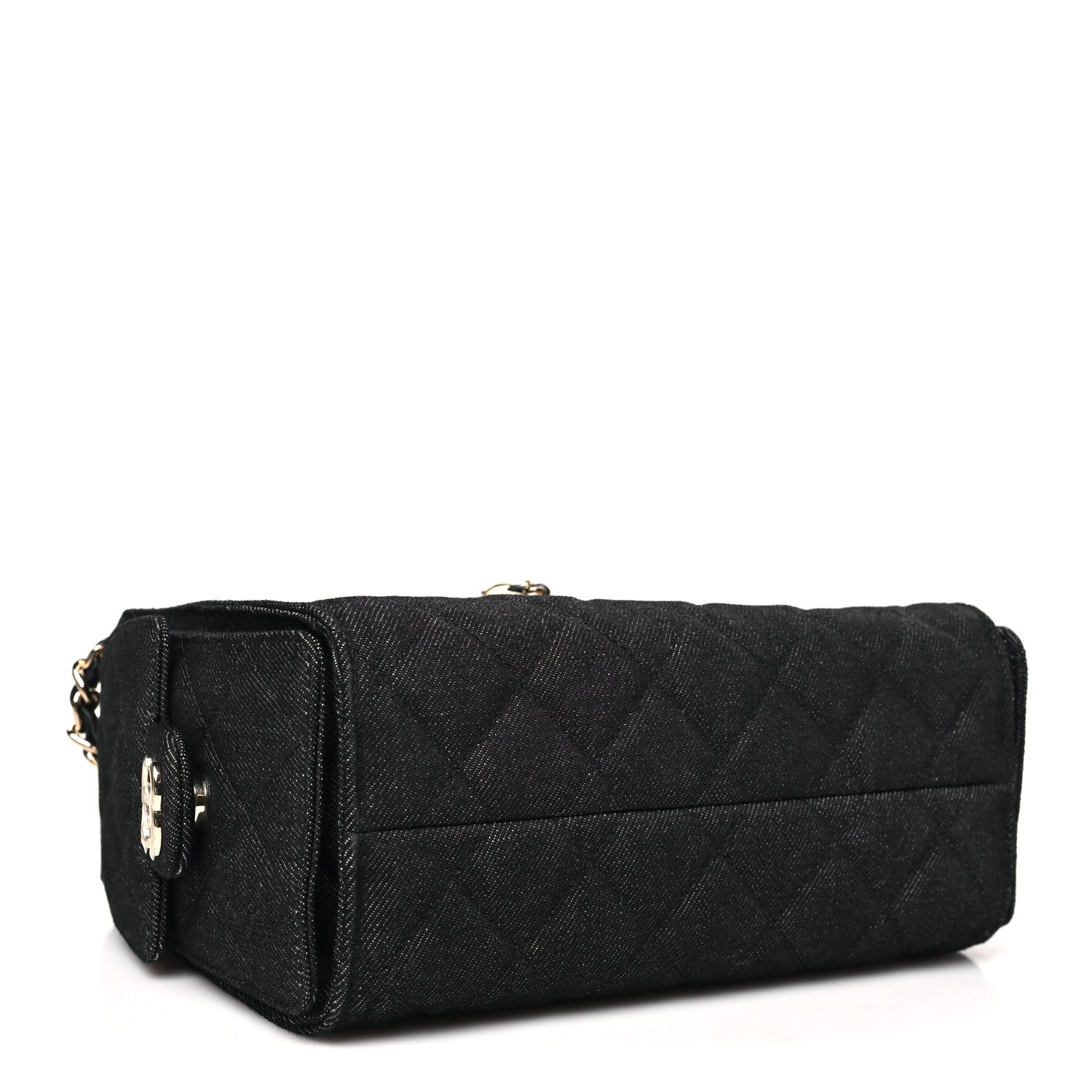 Denim Quilted Mini Chanel 25 Handbag Dark Blue