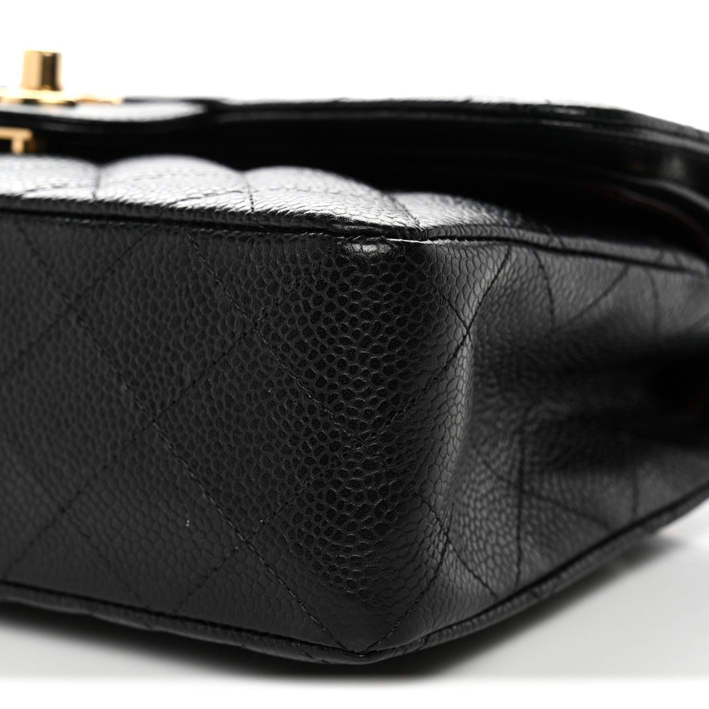 Caviar Quilted Small Double Flap Black