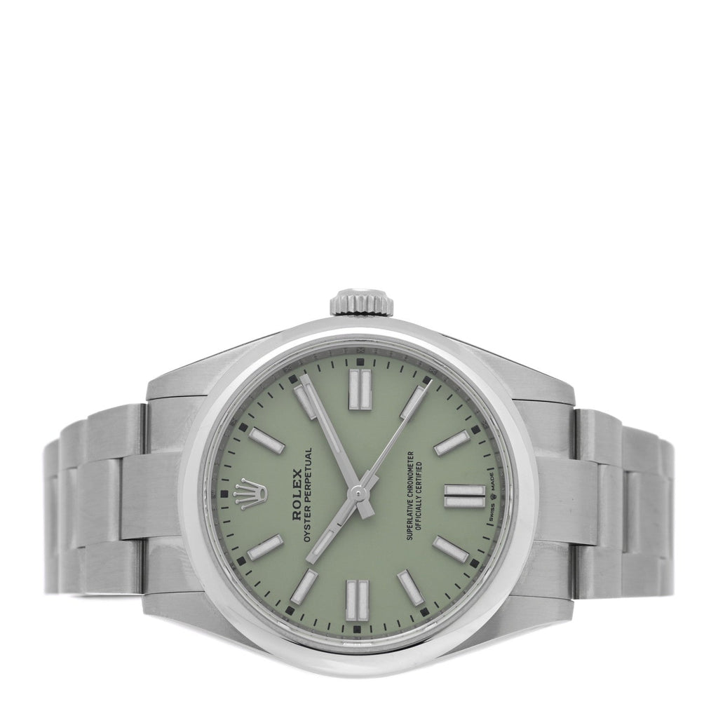 Stainless Steel 41mm Oyster Perpetual Watch Pistachio 134300