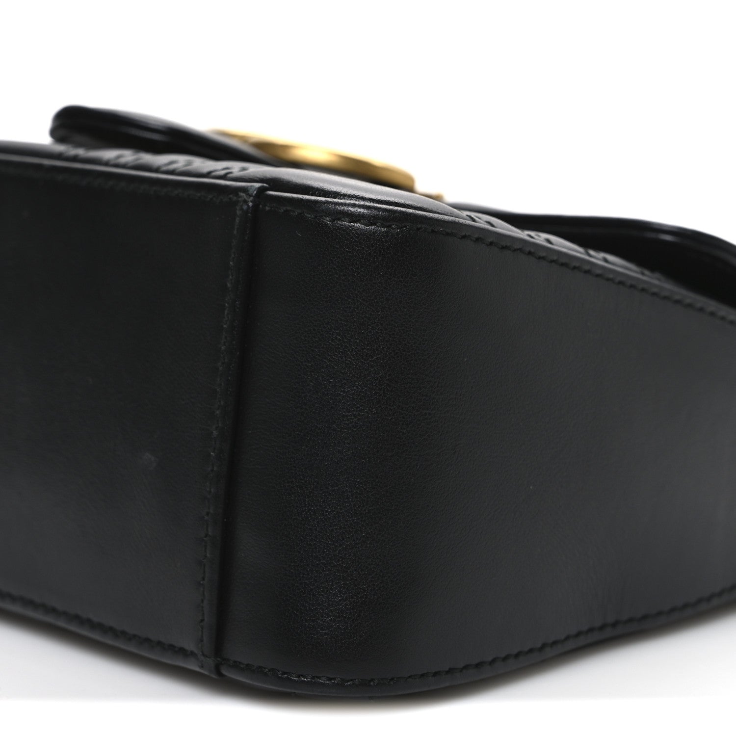 Calfskin Matelasse Mini GG Marmont Top Handle Shoulder Bag Black