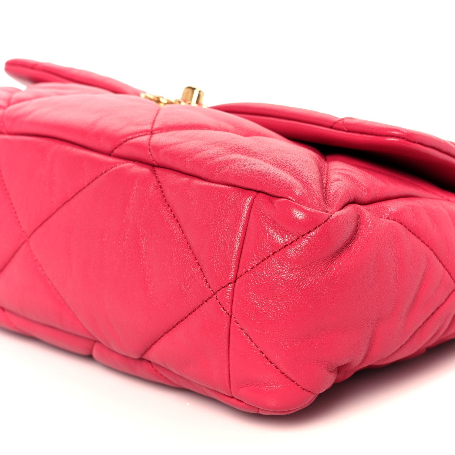 Goatskin Quilted Large Chanel 19 Flap Dark Pink