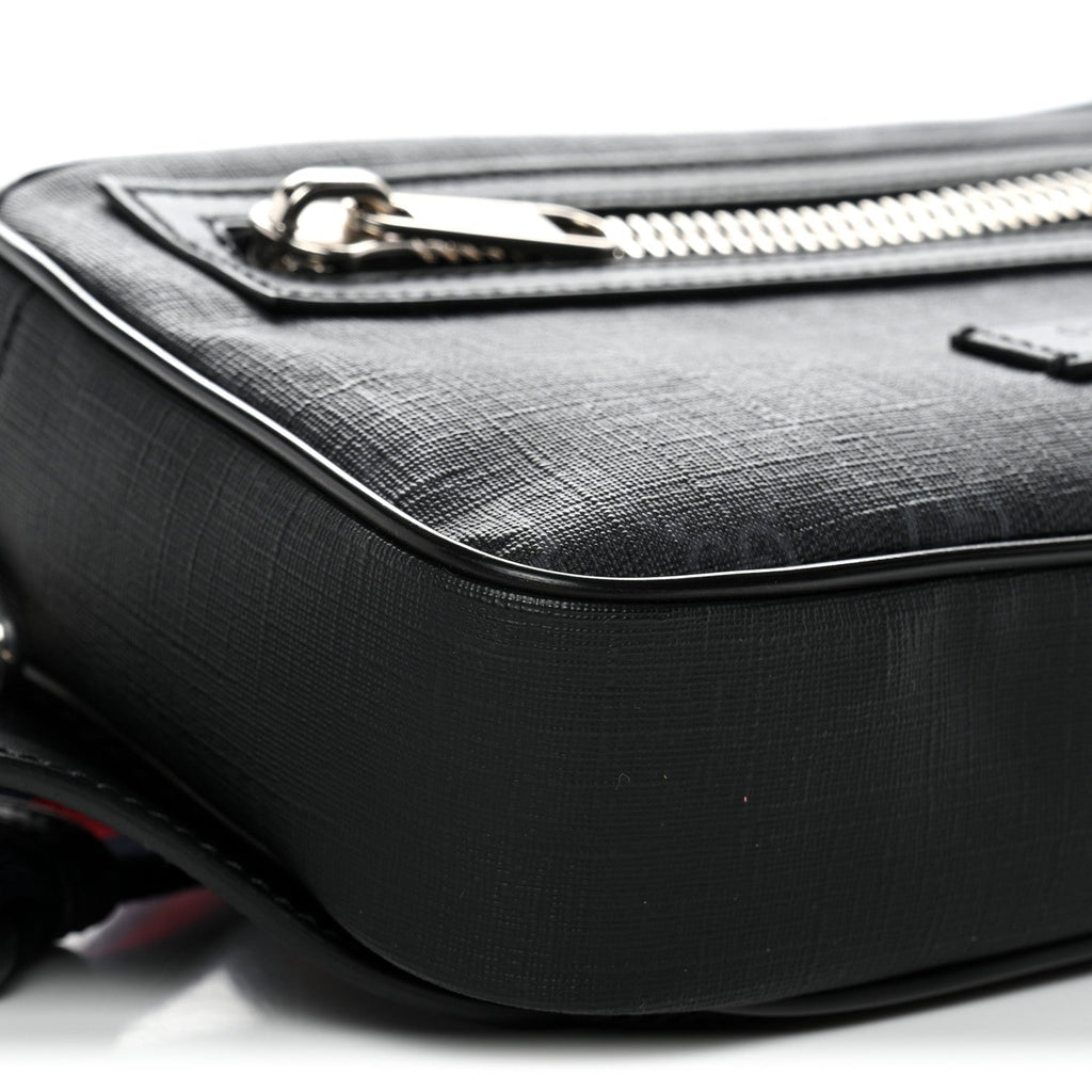 Soft GG Supreme Monogram Web Belt Bag Black Grey