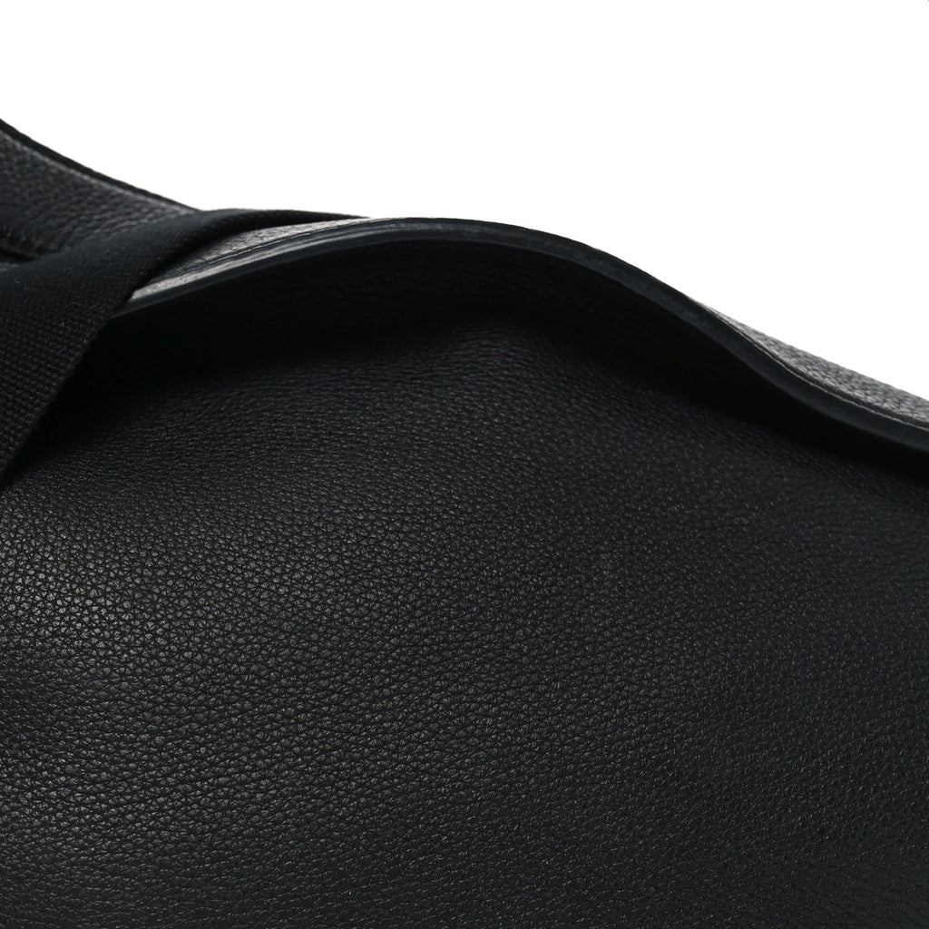 Grained Calfskin Large Slouchy Banana Bag Black