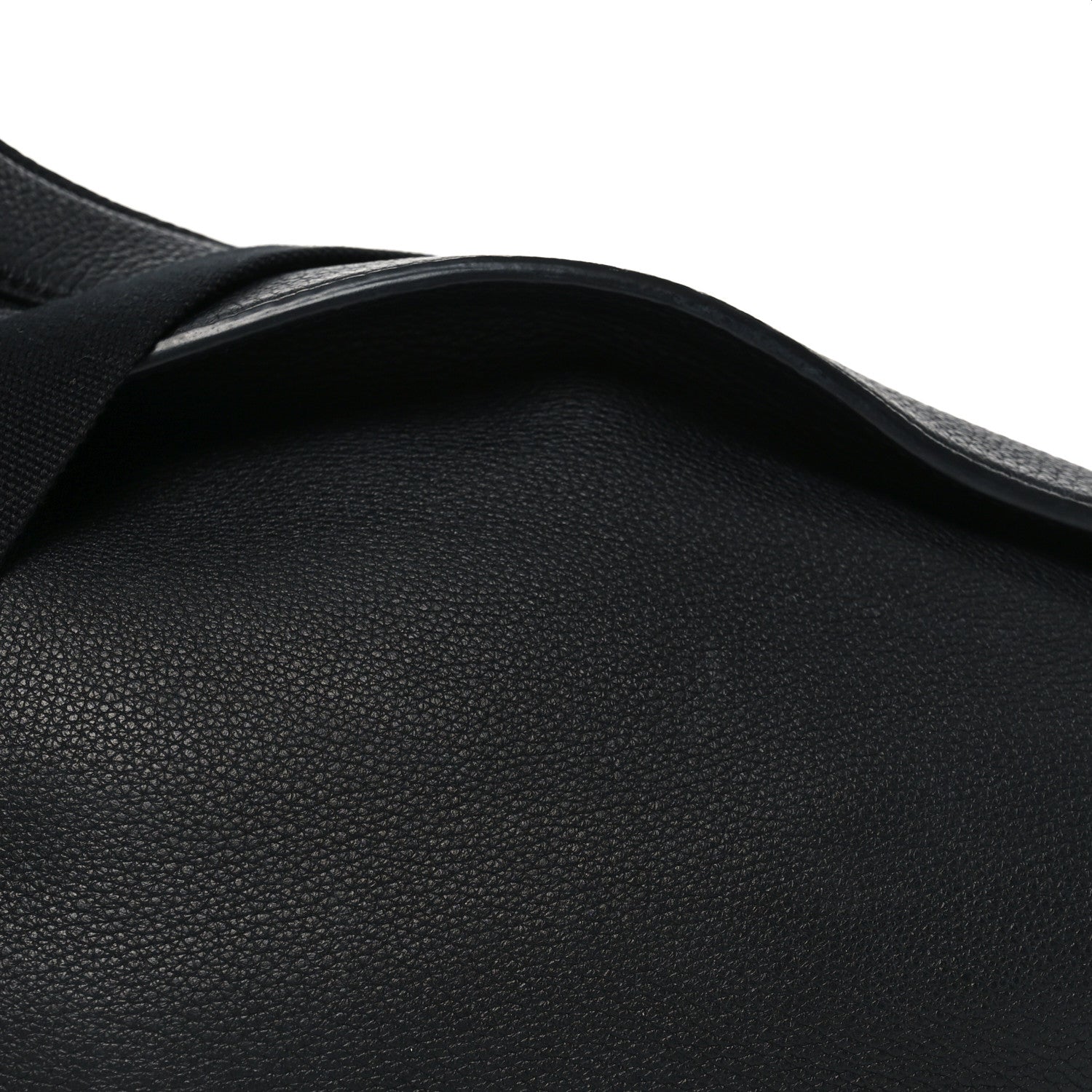 Grained Calfskin Large Slouchy Banana Bag Black