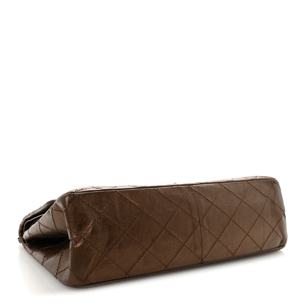 Metallic Aged Calfskin Quilted 2.55 Reissue 227 Flap Bronze