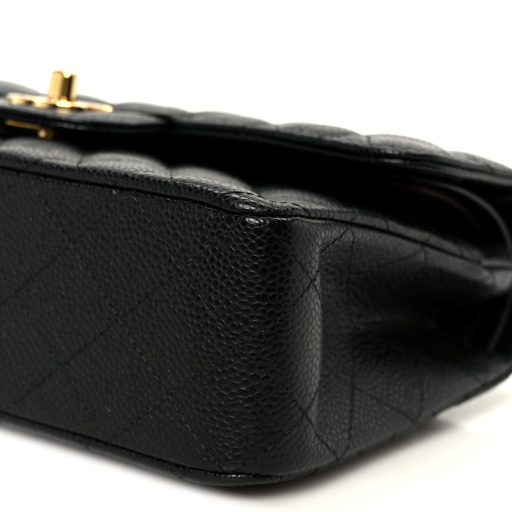 Caviar Quilted Small Double Flap Black