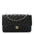 Caviar Quilted Jumbo Double Flap Black