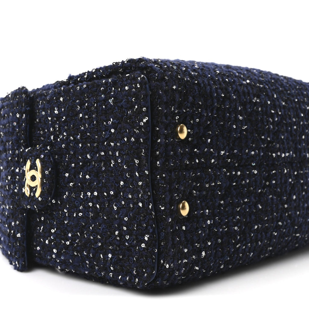 Tweed Quilted Small Chanel 25 Handbag Blue
